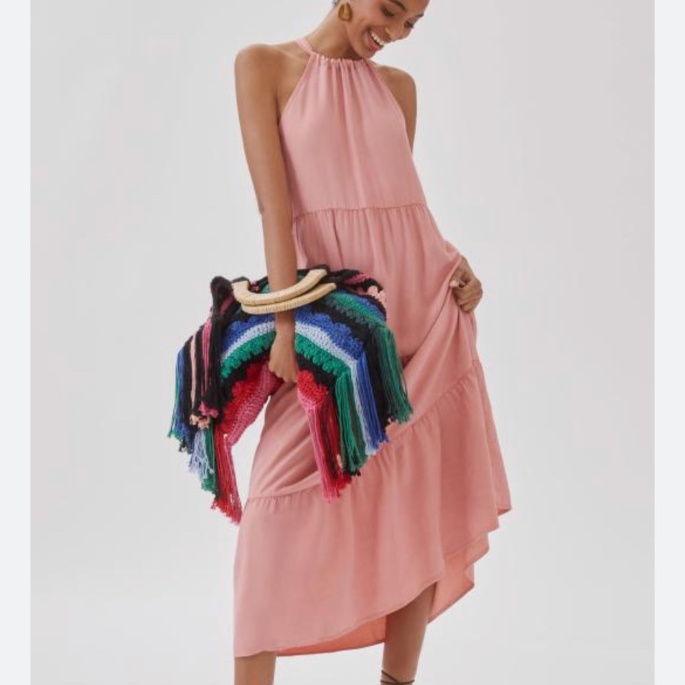 CLOTH AND STONE HALTER DRESS - SOFT PINK - SIZE L - Picture 2 of 6